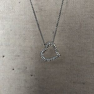 Silver Swarovski Heart Necklace
